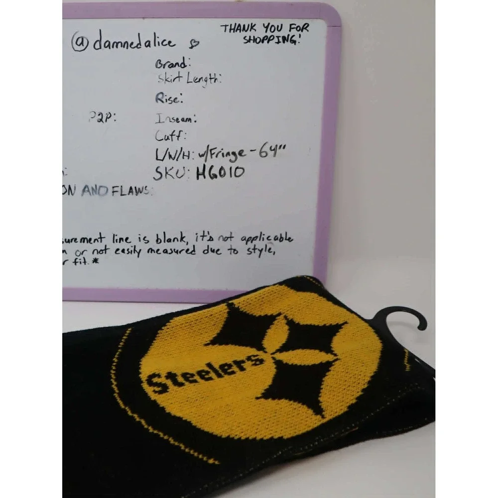 STEELERS Black Yellow Knit Scarf FOCO OS Pgh Pittsburgh NFL Fringed Logo Winter